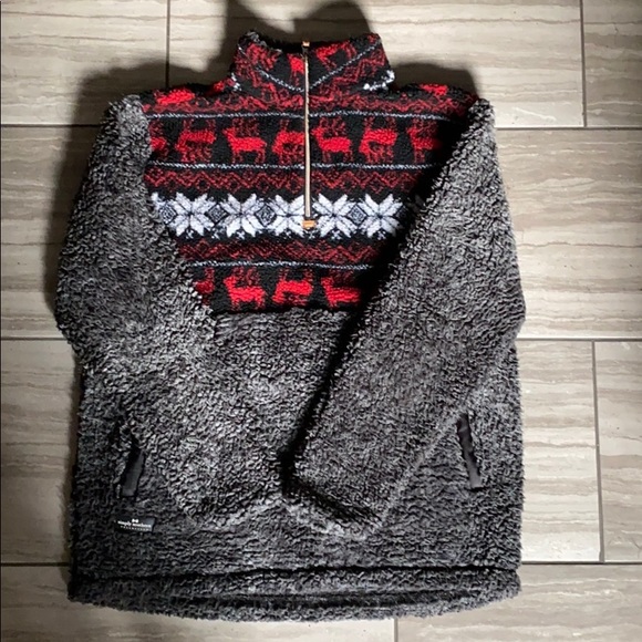 Simply Southern Sherpa Pullover Deer Print - Picture 1 of 2